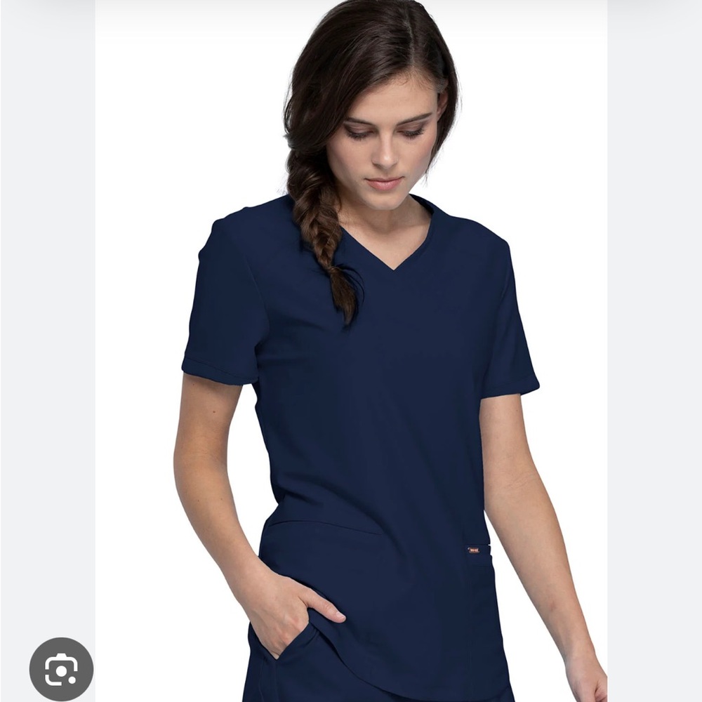 Cherokee Women's Short Sleeve Navy Top